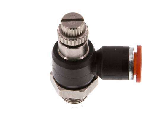 Flow Control Silencer Meter-In Elbow 6 mm - G1/8'' Brass/PA 66
