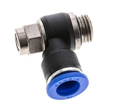 Flow Control Silencer Meter-Out Elbow 10 mm - G1/4'' Brass/PA 66 Slotted Screw
