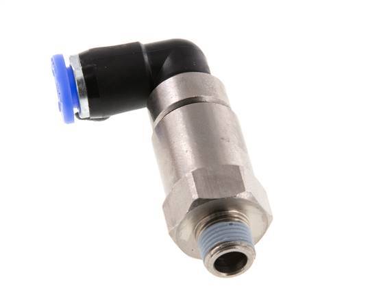 6mm & R1/8'' Elbow Quick Swivel Joint Push-In-Male Threads Nickel-Plated Brass/PBT NBR Rotatable