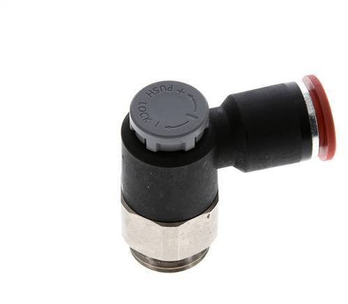 Flow Control Valve Meter-In Elbow 12 mm - G1/2'' Brass/PA 66 Locknut