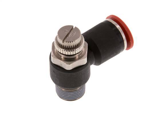 Flow Control Silencer Meter-In Elbow 12 mm - R3/8'' Brass/PA 66