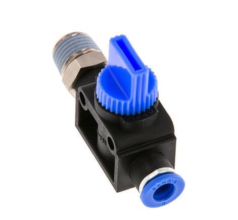3/2-Way Shut-Off Hand Valve 6 mm - R1/4'' Plastic/Brass Thread-side venting