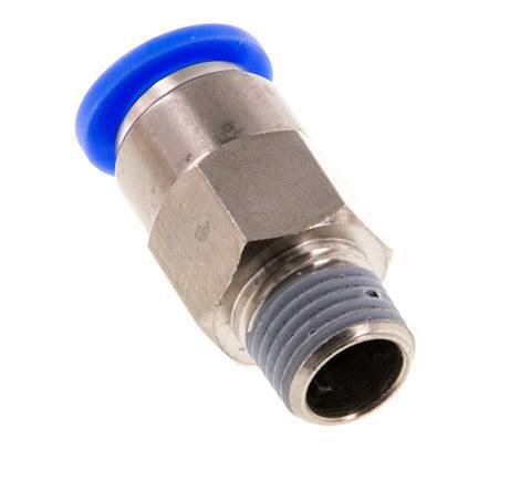 Push-In Fitting 10mm & R1/4'' Male Auto Shut-Off Brass/PBT 0-10bar (0-145psi)