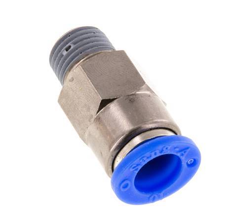 Push-In Fitting 10mm & R1/4'' Male Auto Shut-Off Brass/PBT 0-10bar (0-145psi)