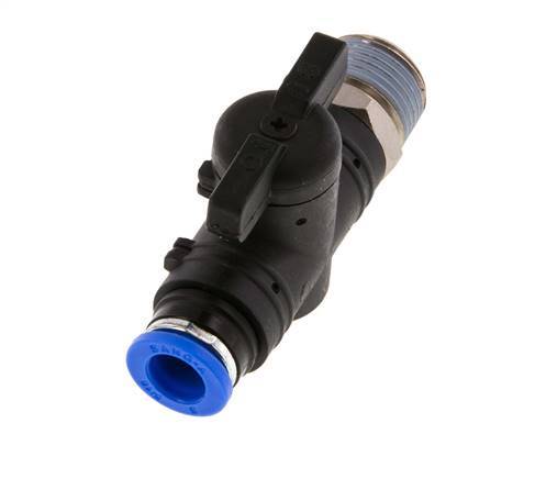 2-Way Straight Ball Valve 8 mm - R3/8'' Plastic/Brass