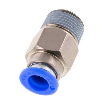 Push-In Fitting 8mm & R3/8'' Male Auto Shut-Off Brass/PBT 0-10bar (0-145psi)