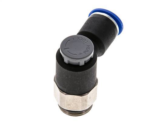 Flow Control Valve Meter-Out Elbow 12 mm - G1/2'' Brass/PA 66 Locknut