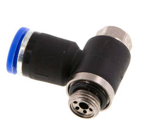 Flow Control Silencer Meter-Out Elbow 8 mm - G1/8'' Brass/PA 66 Slotted Screw
