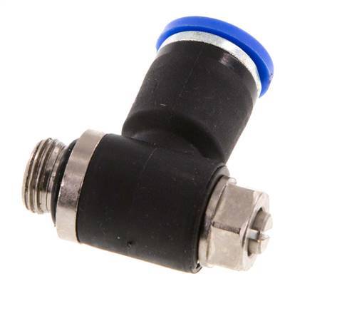 Flow Control Silencer Meter-Out Elbow 8 mm - G1/8'' Brass/PA 66 Slotted Screw