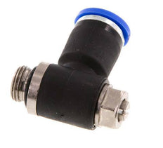 Flow Control Silencer Meter-Out Elbow 8 mm - G1/8'' Brass/PA 66 Slotted Screw