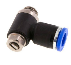 Flow Control Silencer Meter-Out Elbow 8 mm - G1/8'' Brass/PA 66 Slotted Screw
