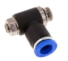 Flow Control Silencer Meter-Out Elbow 8 mm - G1/8'' Brass/PA 66 Slotted Screw