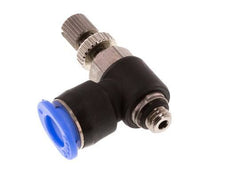 Flow Control Silencer Meter-Out Elbow 6 mm - M5 Brass/PBT
