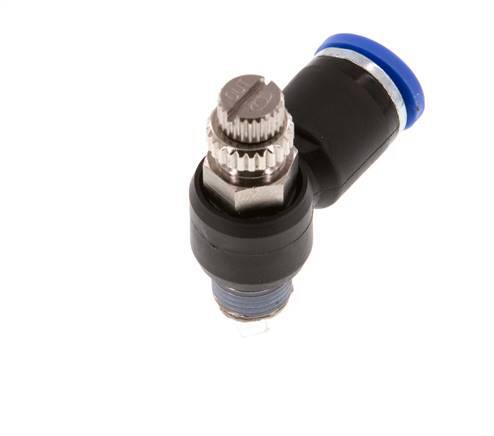 Flow Control Silencer Meter-Out Elbow 8 mm - R1/8'' Brass/PA 66