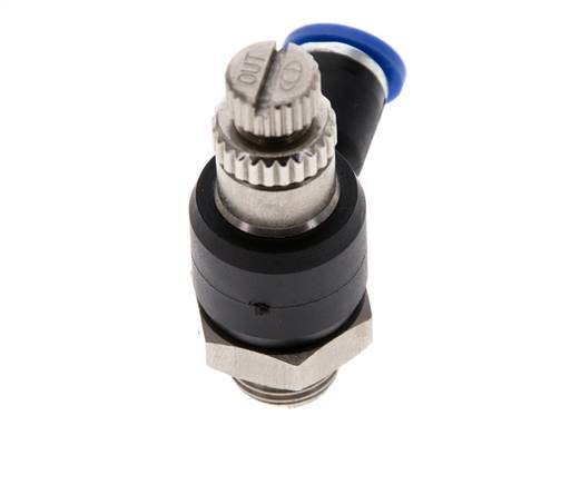 Flow Control Silencer Meter-Out Elbow 4 mm - G1/8'' Brass/PA 66