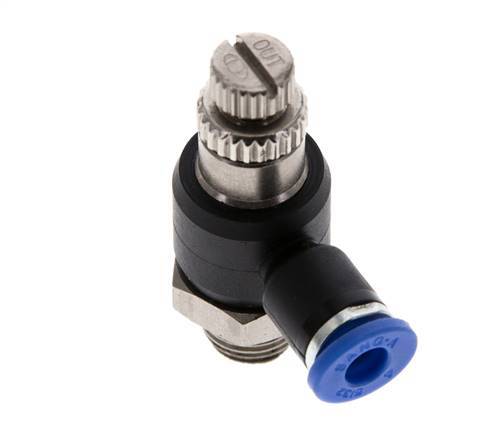 Flow Control Silencer Meter-Out Elbow 4 mm - G1/8'' Brass/PA 66