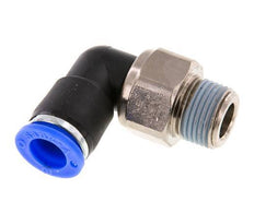 10mm & R3/8'' Elbow Swivel Joint Push-In-Male Threads Nickel-Plated Brass/PBT NBR Rotatable