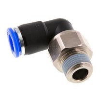 10mm & R3/8'' Elbow Swivel Joint Push-In-Male Threads Nickel-Plated Brass/PBT NBR Rotatable