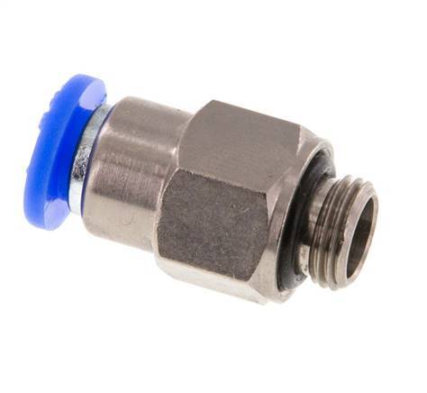 Push-In Fitting 6mm & G1/8'' Male Auto Shut-Off Brass/PBT 0-10bar (0-145psi) [2 Pieces]