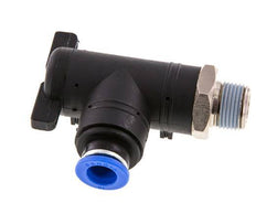 2-Way Elbow Ball Valve 10 mm - R3/8'' Plastic/Brass