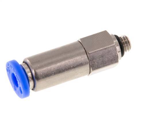 Push-In Fitting 4mm & M5 Male Auto Shut-Off Brass/PBT 0-10bar (0-145psi)
