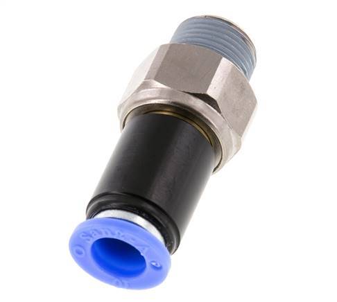 10mm & R3/8'' Swivel Joint Push-In-Male Threads Nickel-Plated Brass/PBT NBR Rotatable