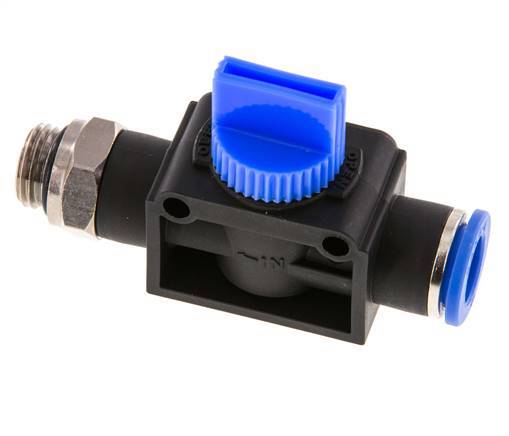 3/2-Way Shut-Off Hand Valve 10 mm - G1/4'' Plastic/Brass Thread-side venting