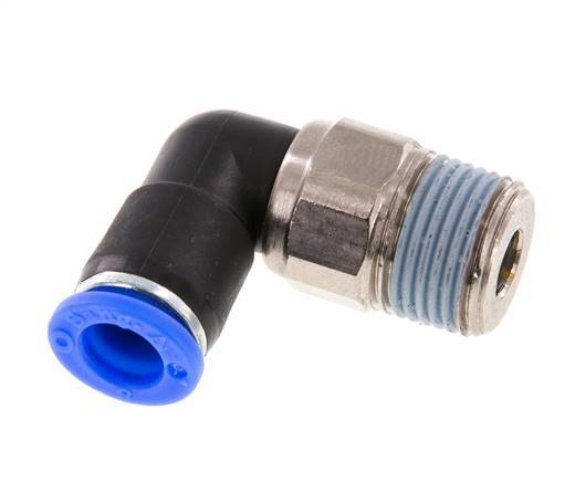 8mm & R3/8'' Elbow Swivel Joint Push-In-Male Threads Nickel-Plated Brass/PBT NBR Rotatable