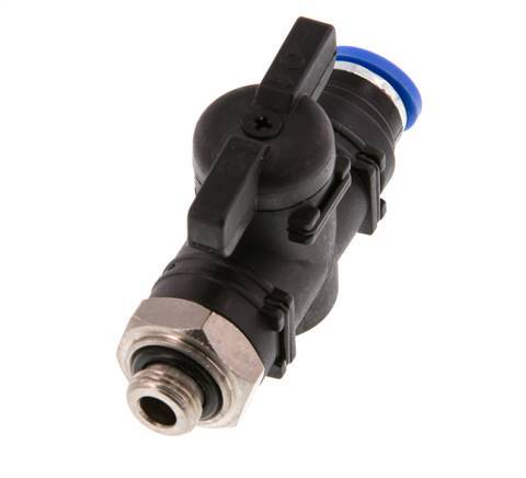 2-Way Straight Ball Valve 8 mm - G1/8'' Plastic/Brass