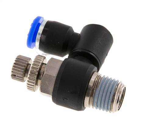 Flow Control Silencer Meter-Out Rotatable 6 mm - R1/4'' Brass/PA 66