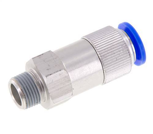 Push-In Check Valve 12mm & R3/8'' Male Aluminum 0.2-10bar (3-145psi) Thread-Hose
