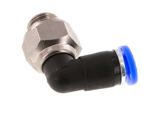 4mm & G1/8'' Elbow Swivel Joint Push-In-Male Threads Nickel-Plated Brass/PBT NBR Rotatable
