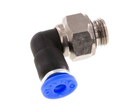 4mm & G1/8'' Elbow Swivel Joint Push-In-Male Threads Nickel-Plated Brass/PBT NBR Rotatable