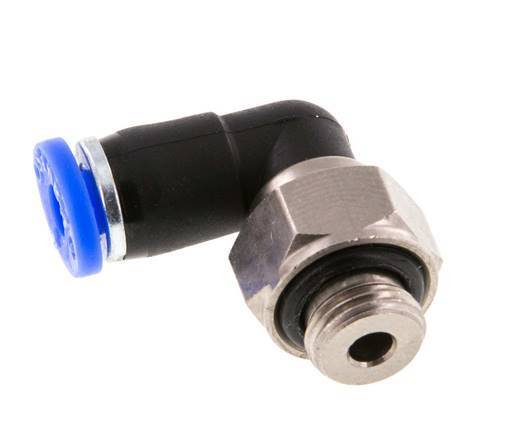 4mm & G1/8'' Elbow Swivel Joint Push-In-Male Threads Nickel-Plated Brass/PBT NBR Rotatable