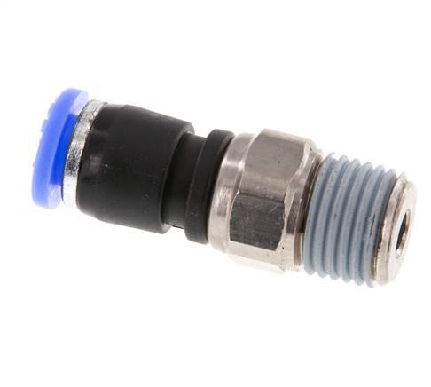 6mm & R1/4'' Swivel Joint Push-In-Male Threads Nickel-Plated Brass/PBT NBR Rotatable