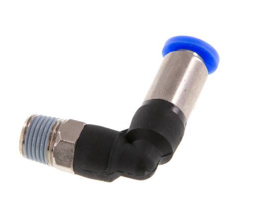 Push-In Fitting 4mm & R1/8'' Male Auto Shut-Off Elbow Brass/PBT 0-10bar (0-145psi) [2 Pieces]