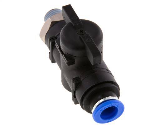 2-Way Straight Ball Valve 10 mm - R1/4'' Plastic/Brass