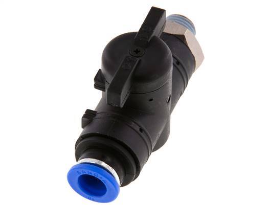2-Way Straight Ball Valve 10 mm - R1/4'' Plastic/Brass