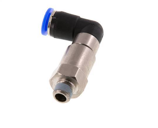 8mm & R1/8'' Elbow Quick Swivel Joint Push-In-Male Threads Nickel-Plated Brass/PBT NBR Rotatable