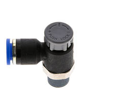 Flow Control Valve Meter-Out Elbow 6 mm - R1/8'' Brass/PA 66 Locknut