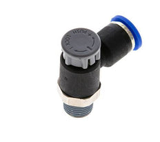Flow Control Valve Meter-Out Elbow 6 mm - R1/8'' Brass/PA 66 Locknut
