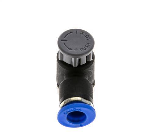Flow Control Valve Meter-Out Elbow 6 mm - R1/8'' Brass/PA 66 Locknut