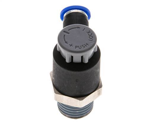 Flow Control Valve Meter-Out Elbow 4 mm - R1/4'' Brass/PA 66 Locknut