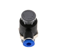 Flow Control Valve Meter-Out Elbow 4 mm - R1/4'' Brass/PA 66 Locknut