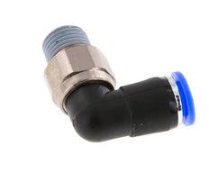 8mm & R1/4'' Elbow Swivel Joint Push-In-Male Threads Nickel-Plated Brass/PBT NBR Rotatable