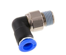8mm & R1/4'' Elbow Swivel Joint Push-In-Male Threads Nickel-Plated Brass/PBT NBR Rotatable