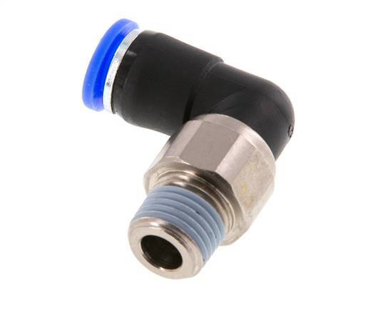 8mm & R1/4'' Elbow Swivel Joint Push-In-Male Threads Nickel-Plated Brass/PBT NBR Rotatable