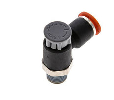 Flow Control Valve Meter-In Elbow 6 mm - R1/8'' Brass/PA 66 Locknut