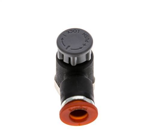 Flow Control Valve Meter-In Elbow 6 mm - R1/8'' Brass/PA 66 Locknut