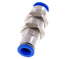 Push-In Fitting 12mm Auto Shut-Off Brass/PBT Bulkhead 0-10bar (0-145psi)